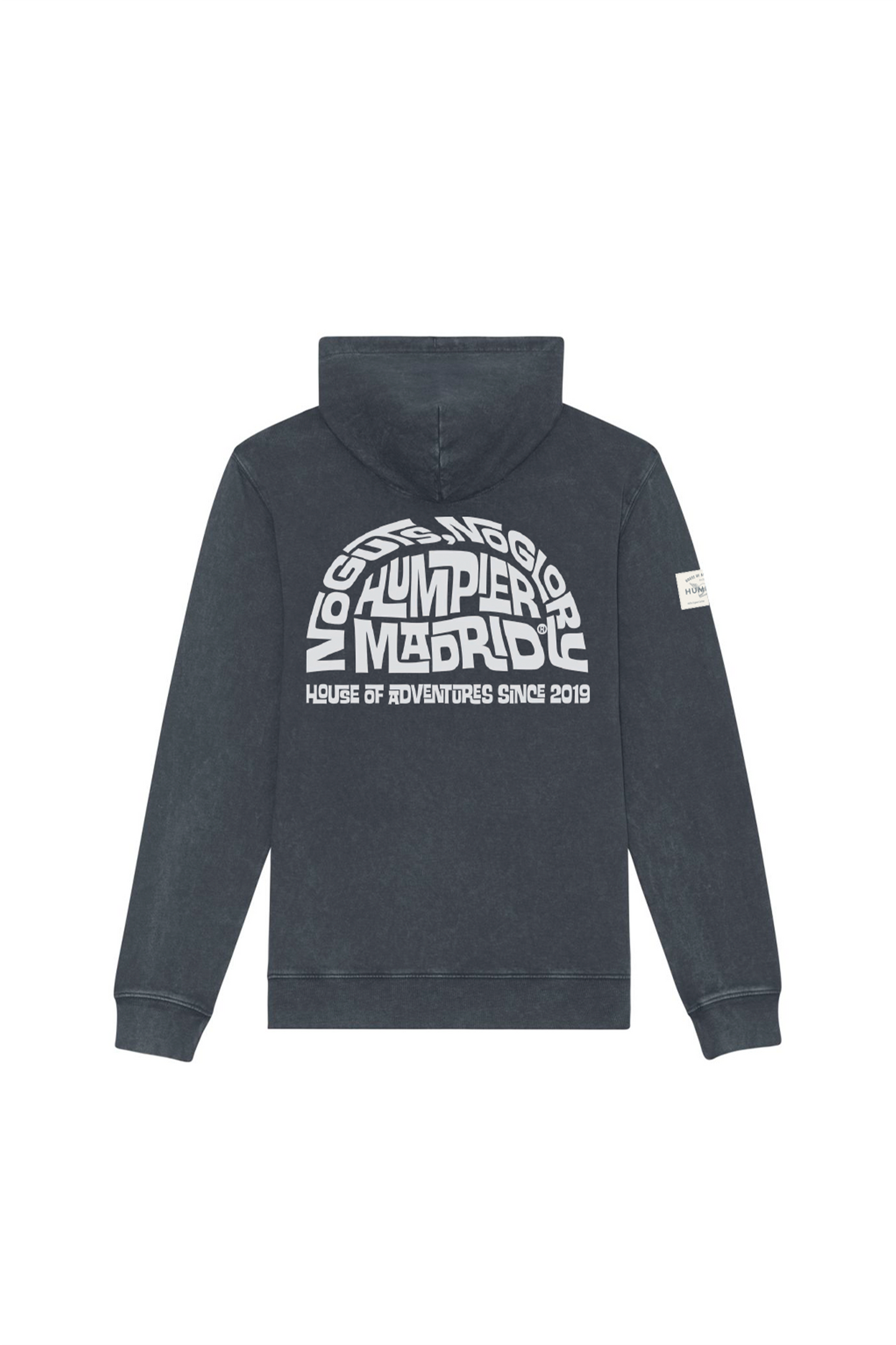 Felpa hoodie in cotone organico con stampa No Guts No Glory