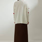 Maglione in maglia ecru con cuori ricamati