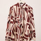 Camicia oversize con stampa astratta