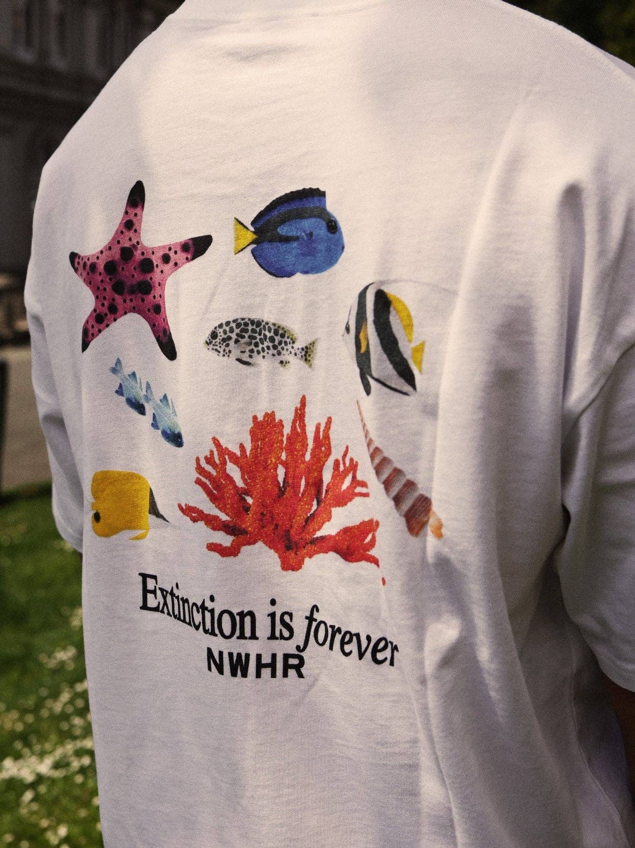 T-shirt oversize “Extinction is Forever” in cotone biologico