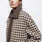 Cappotto in pelliccia sintetica pied de poule