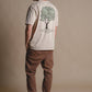 T-shirt uomo in cotone biologico tinta a pigmento con stampa albero