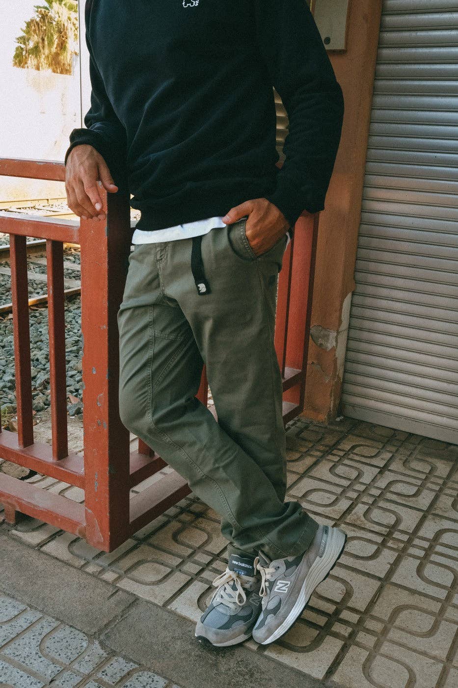 Pantaloni da arrampicata in cotone EcoDye color mentolo