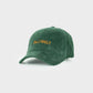 Cappellino in velluto a coste verde scuro