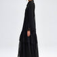 Abito maxi in chiffon nero