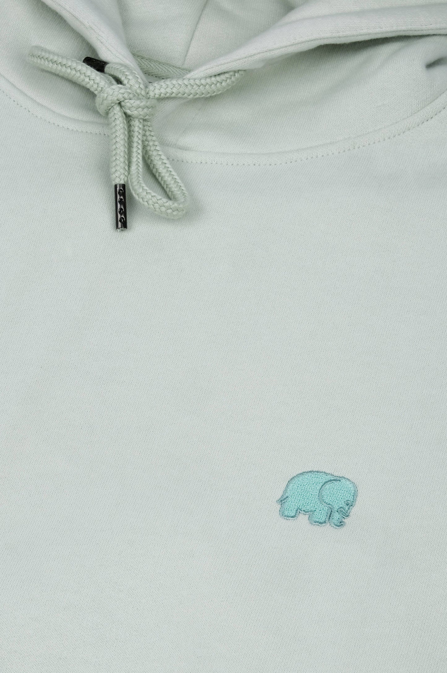 Felpa oversize donna in cotone biologico verde menta con cappuccio