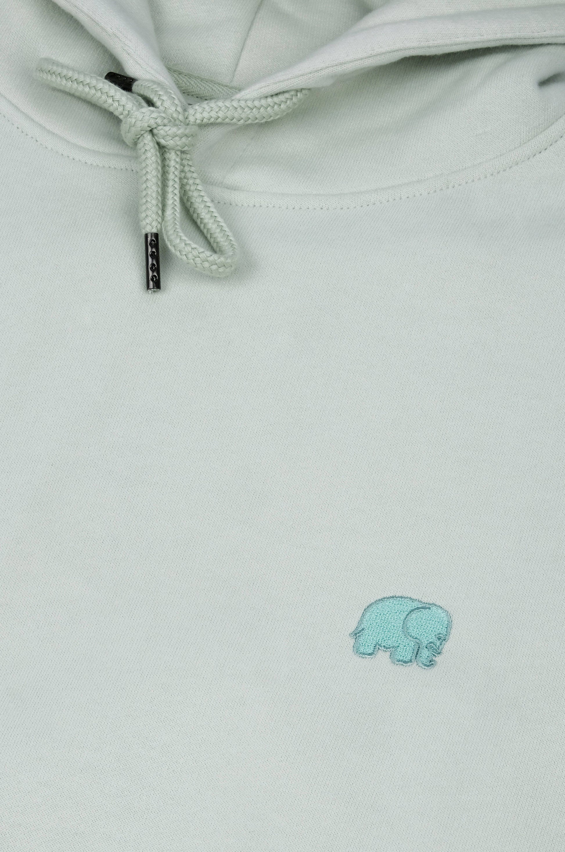 Felpa oversize donna in cotone biologico verde menta con cappuccio