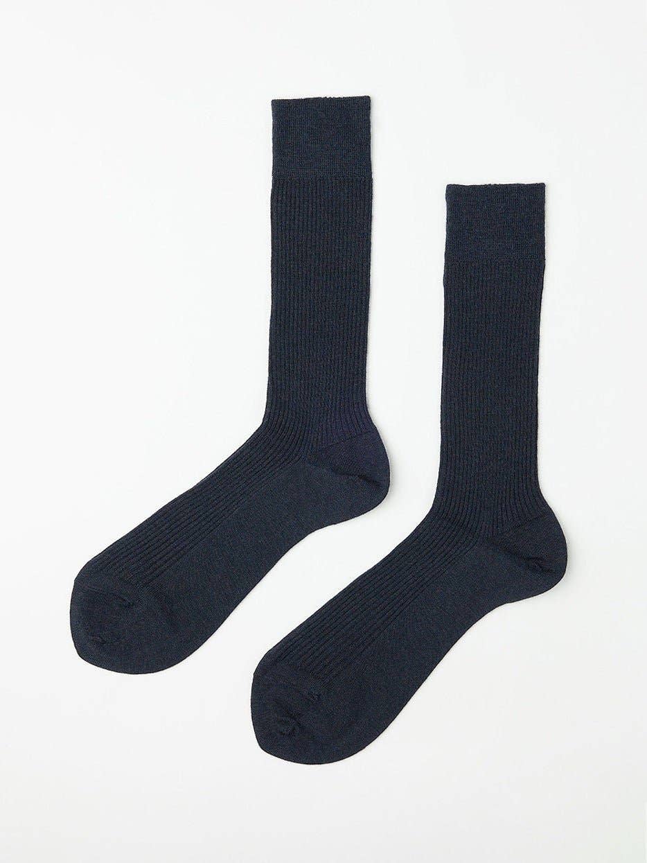 Calze eleganti in lana merino blu navy