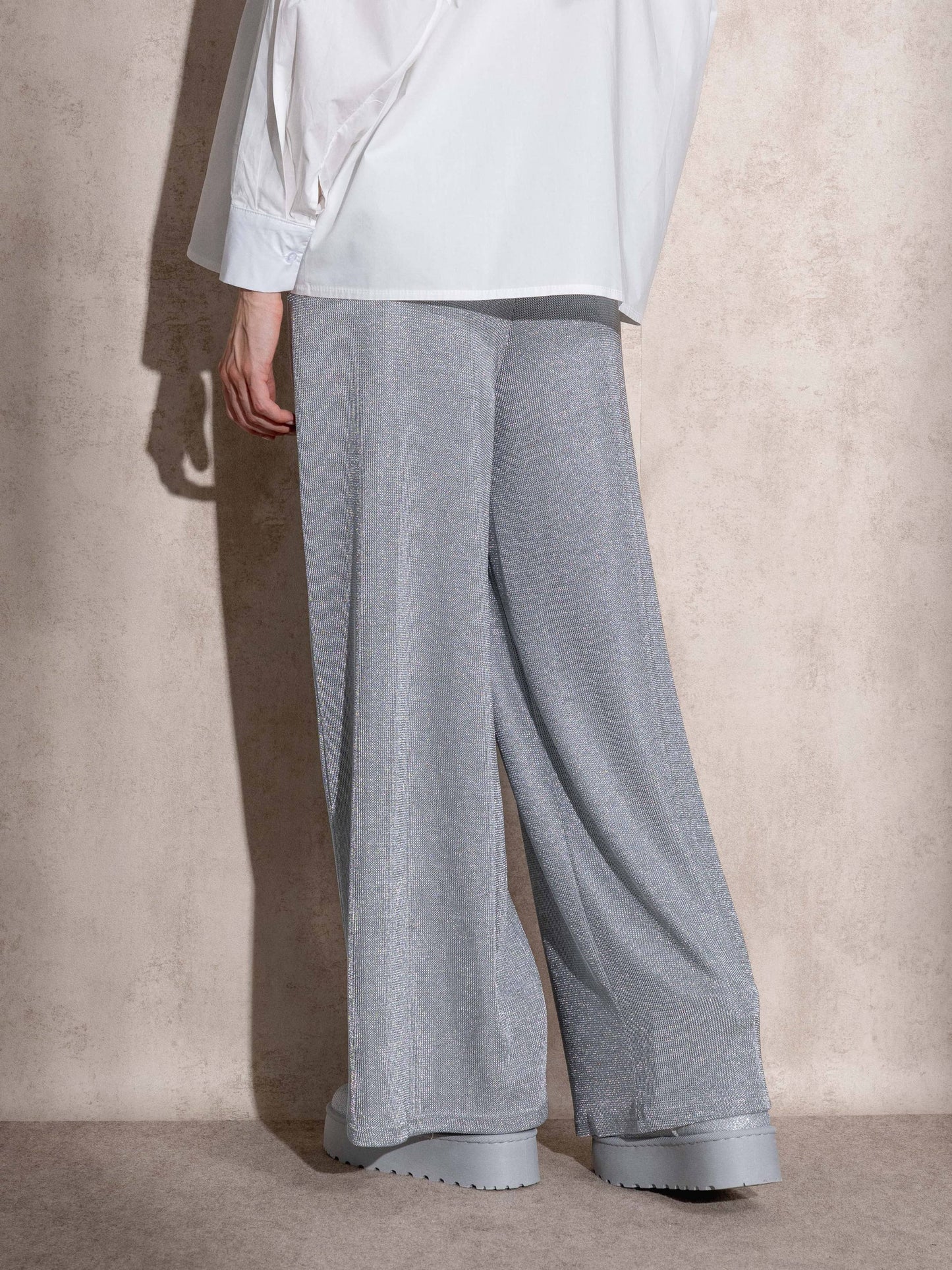 Pantaloni palazzo in lurex