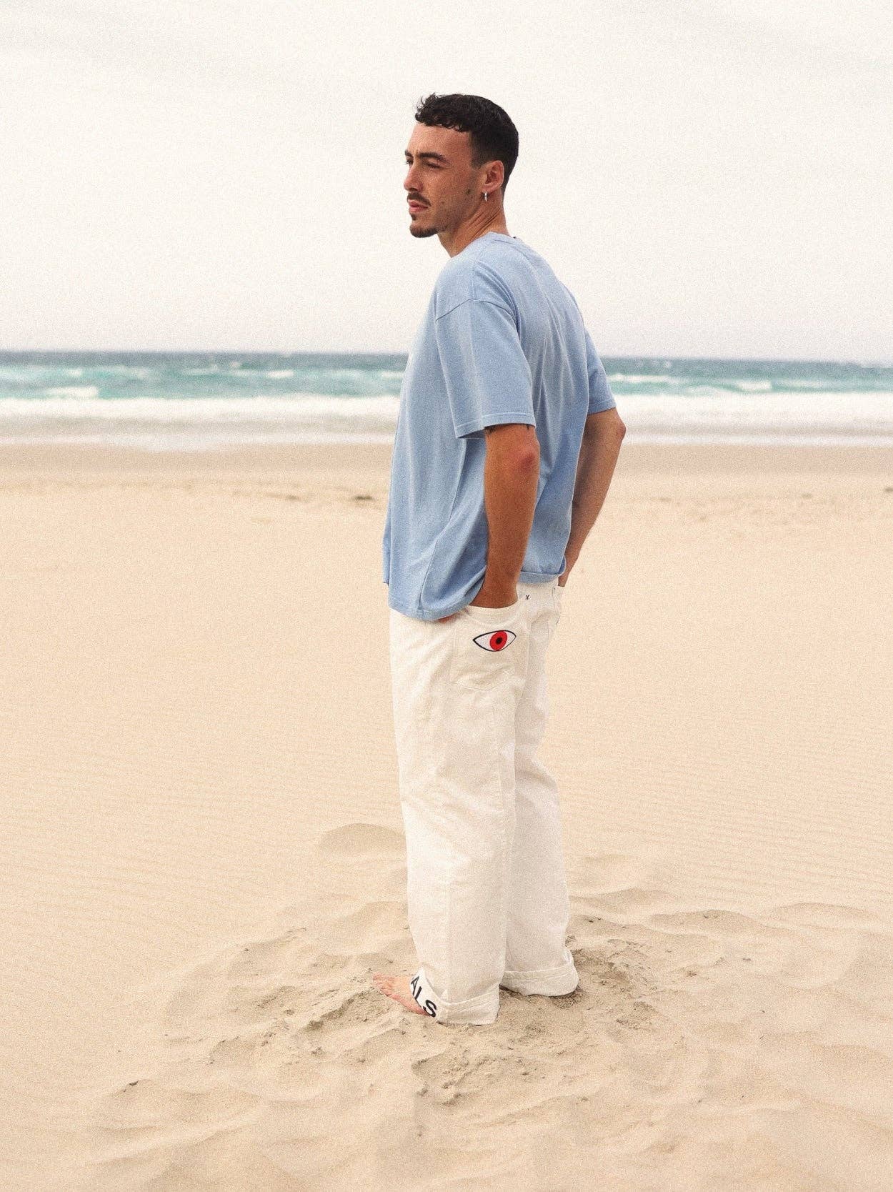 Pantaloni denim a pieghe Hope Heals