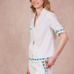Blusa Timeon in cotone con bordi decorati