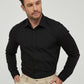 Camicia nera slim fit con collo francese