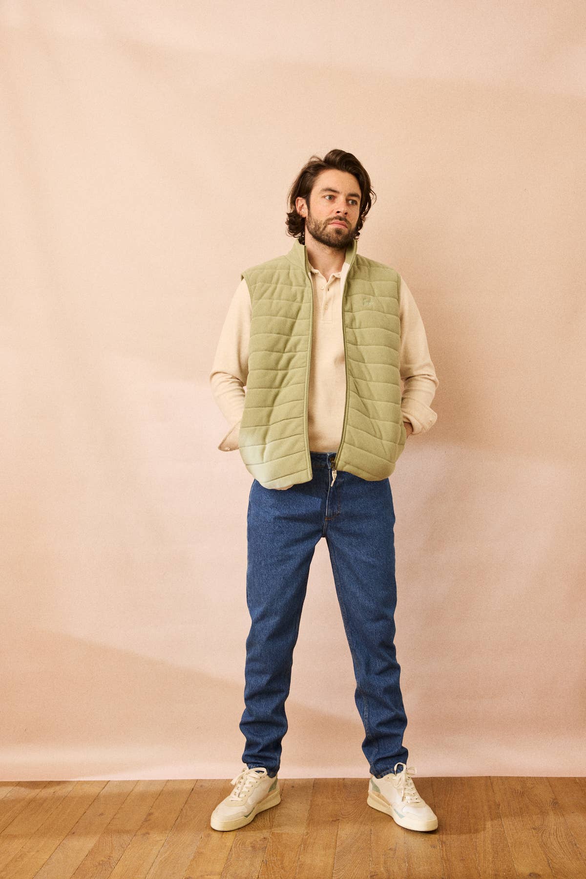 Gilet imbottito senza maniche Ami color salvia