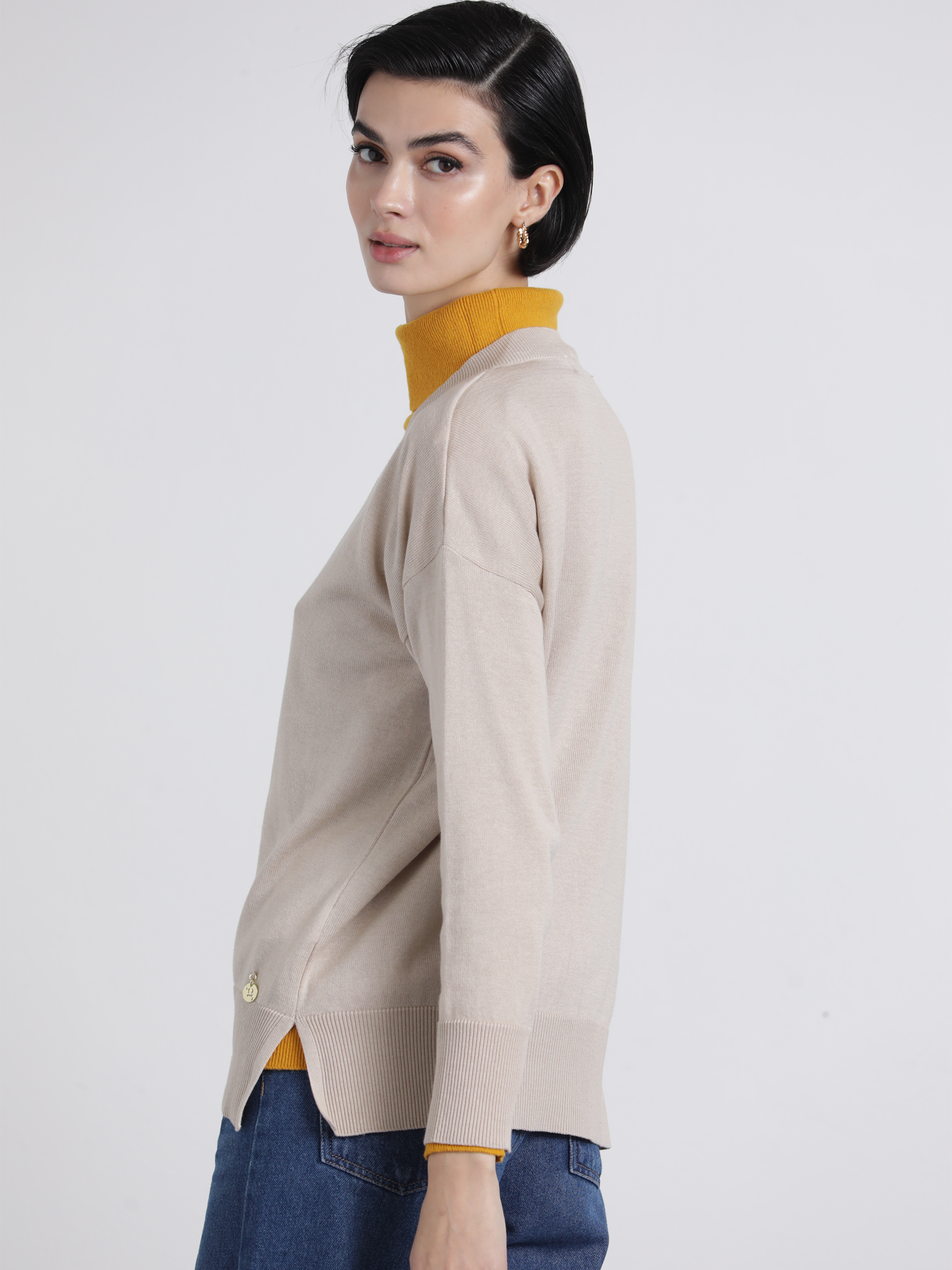 Maglione in maglia con scollo a V relaxed fit