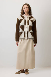 Cardigan in maglia color block
