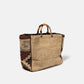 Borsa shopper rustica con manici effetto bambù