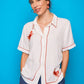 Camicia bianca ricamata stile guayabera Javea