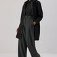Gilet felpato lungo con zip e cappuccio