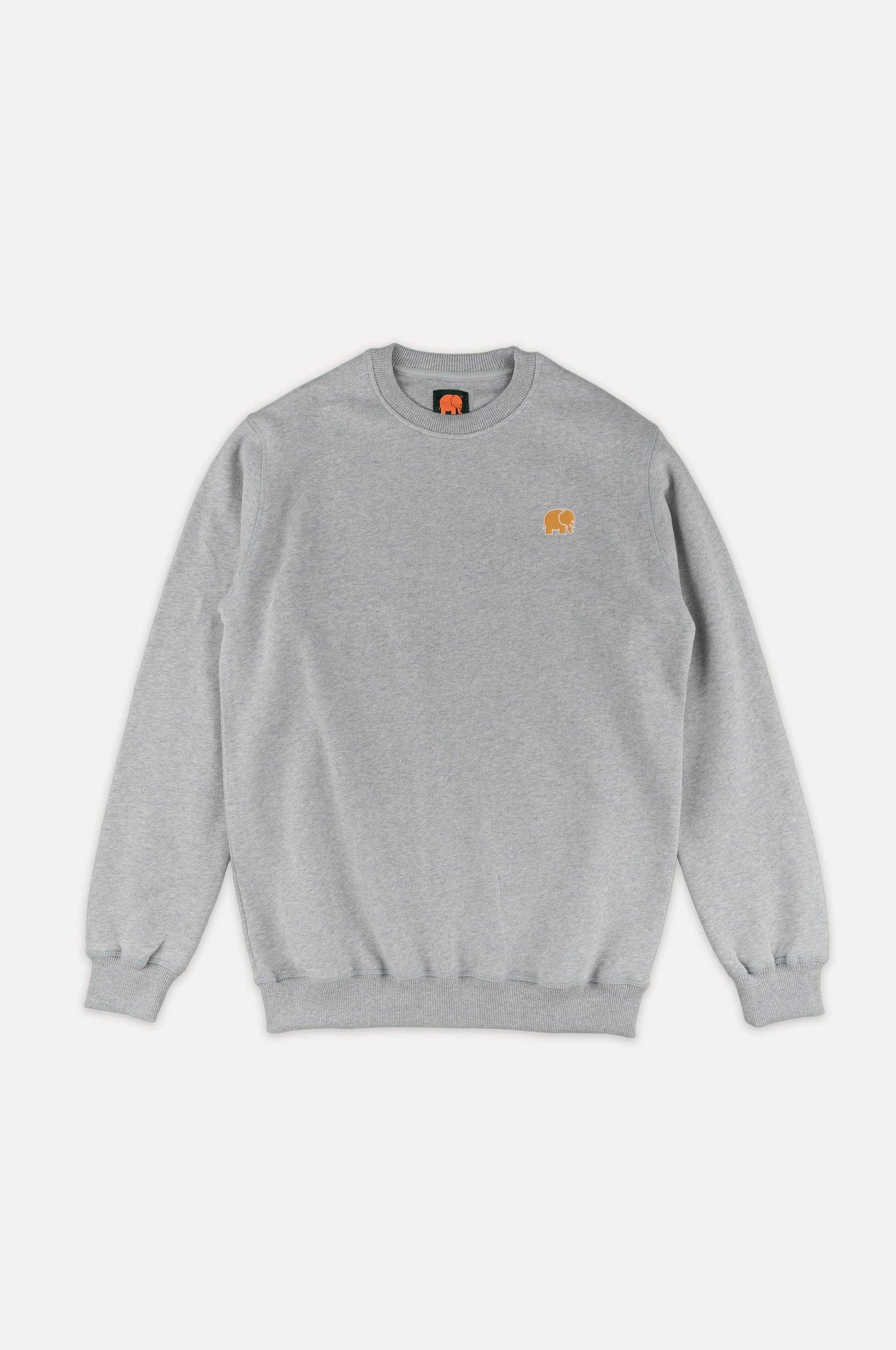 Maglione essenziale in cotone organico grigio mélange