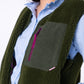 Gilet donna in sherpa con zip color kaki