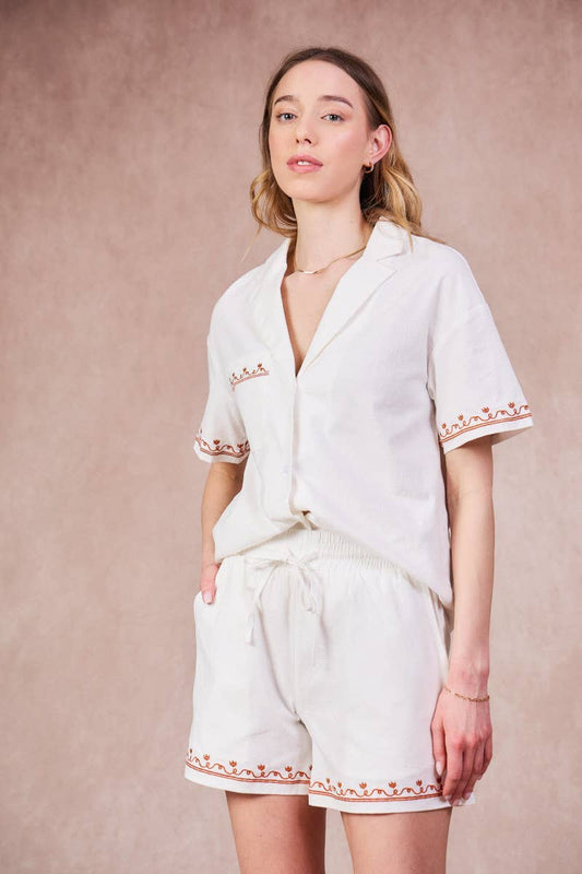 Shorts Paquerette in cotone ricamato