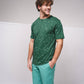 T-shirt basic in cotone con micro stampa e logo ricamato