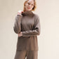 Maglione dolcevita relaxed in misto cashmere 3D knit