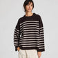 Maglione oversize a righe in lana d’agnello Barbera