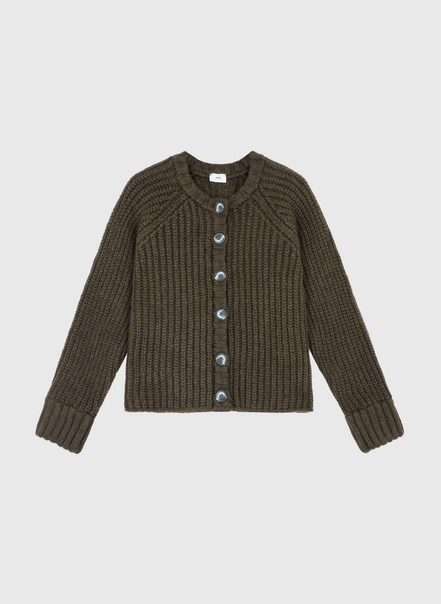 Cardigan in maglia color kaki