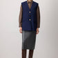 Gilet lungo in crêpe con bottoni