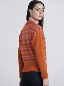 Maglione bicolor a righe