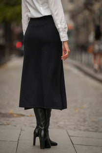 Gonna in maglia midi a vita elastica