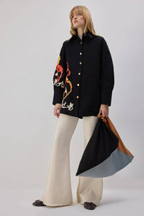 Borsa shopper color block in poliestere