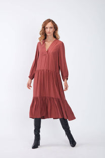 Abito midi minimal in viscosa