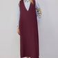 Abito pinafore lungo con scollo a V