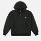 Felpa oversize con cappuccio e zip in cotone biologico verde scarabeo da donna