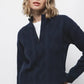 Maglione a maglia strutturata con collo zip