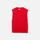 Gilet in maglia strutturata a trecce rosso