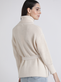 Maglione dolcevita con cintura