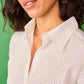 Camicia Rocio bianca in cotone con pieghe
