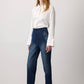 Pantaloni carrot in denim a vita alta