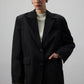 Blazer oversize in tessuto paracadute nero
