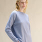 Maglia girocollo in misto cashmere con scollo curl
