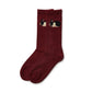 Calzini bordeaux con coniglio in cotone organico