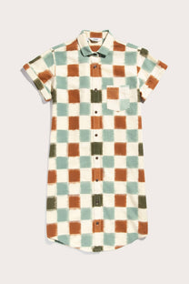 Abito camicia Loren a quadri ikat in cotone