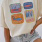 T-shirt oversize con stampa collage di sardine