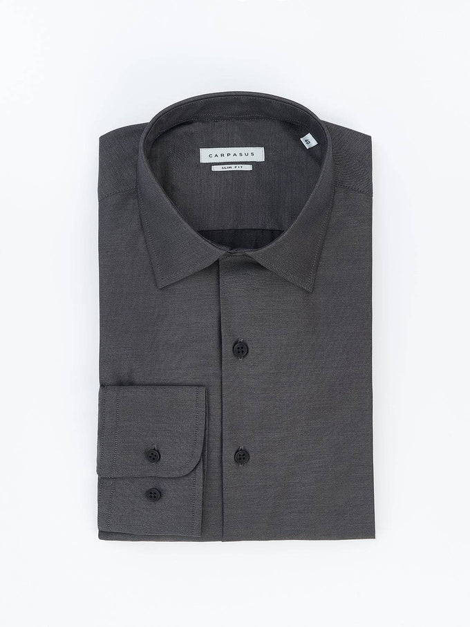 Camicia elegante grigia slim fit in cotone biologico