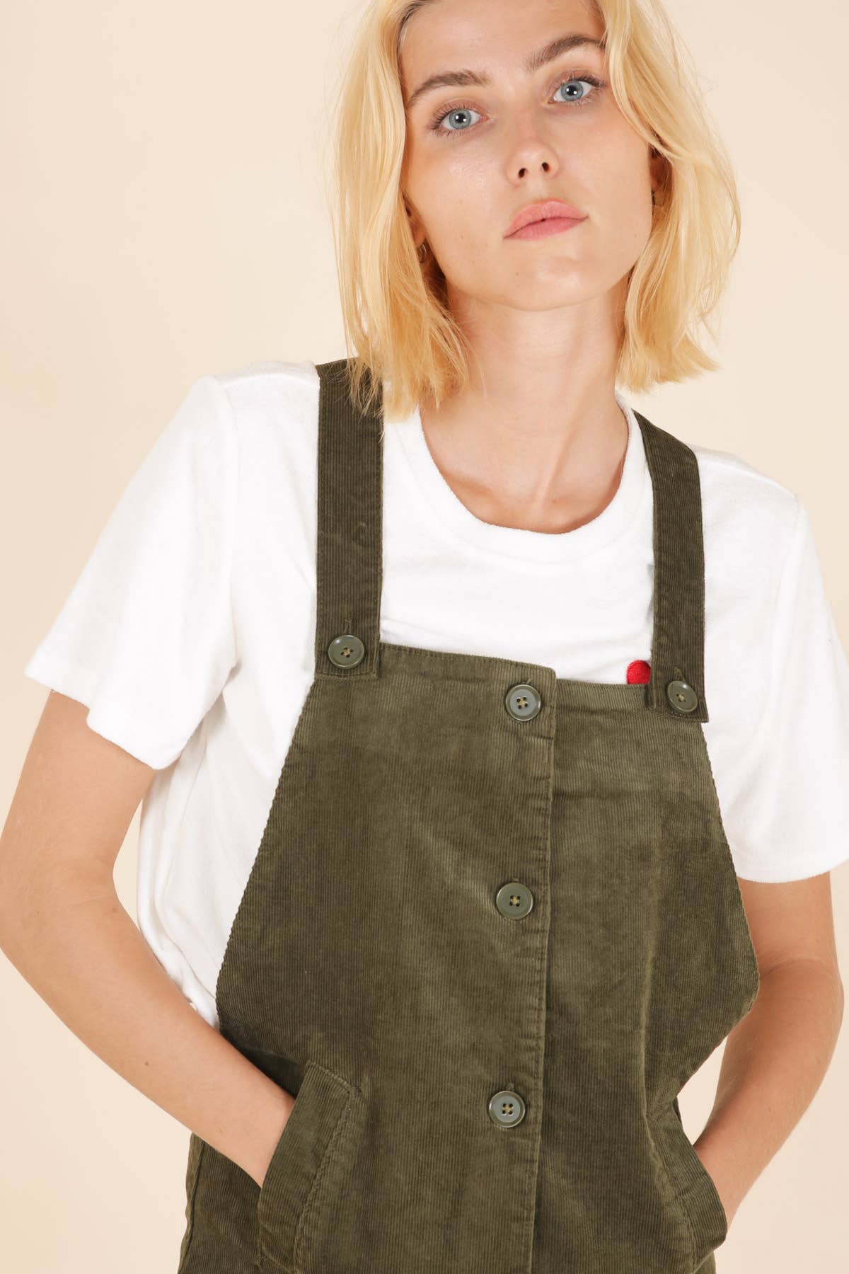 Abito salopette Dharan in velluto a coste