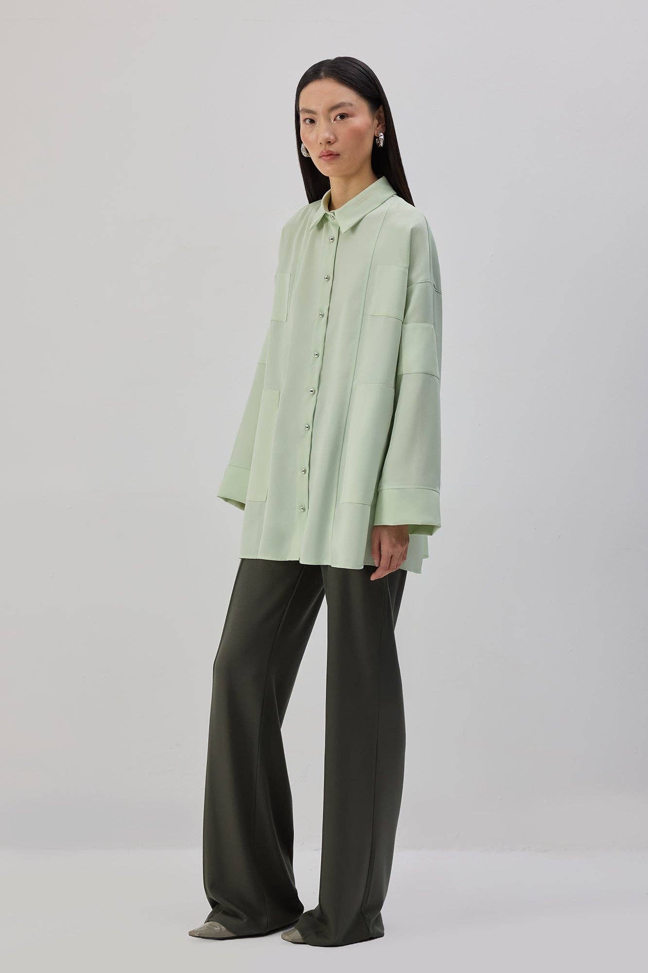Camicia oversize in raso
