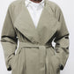 Cappotto lungo con cintura e colletto a rever
